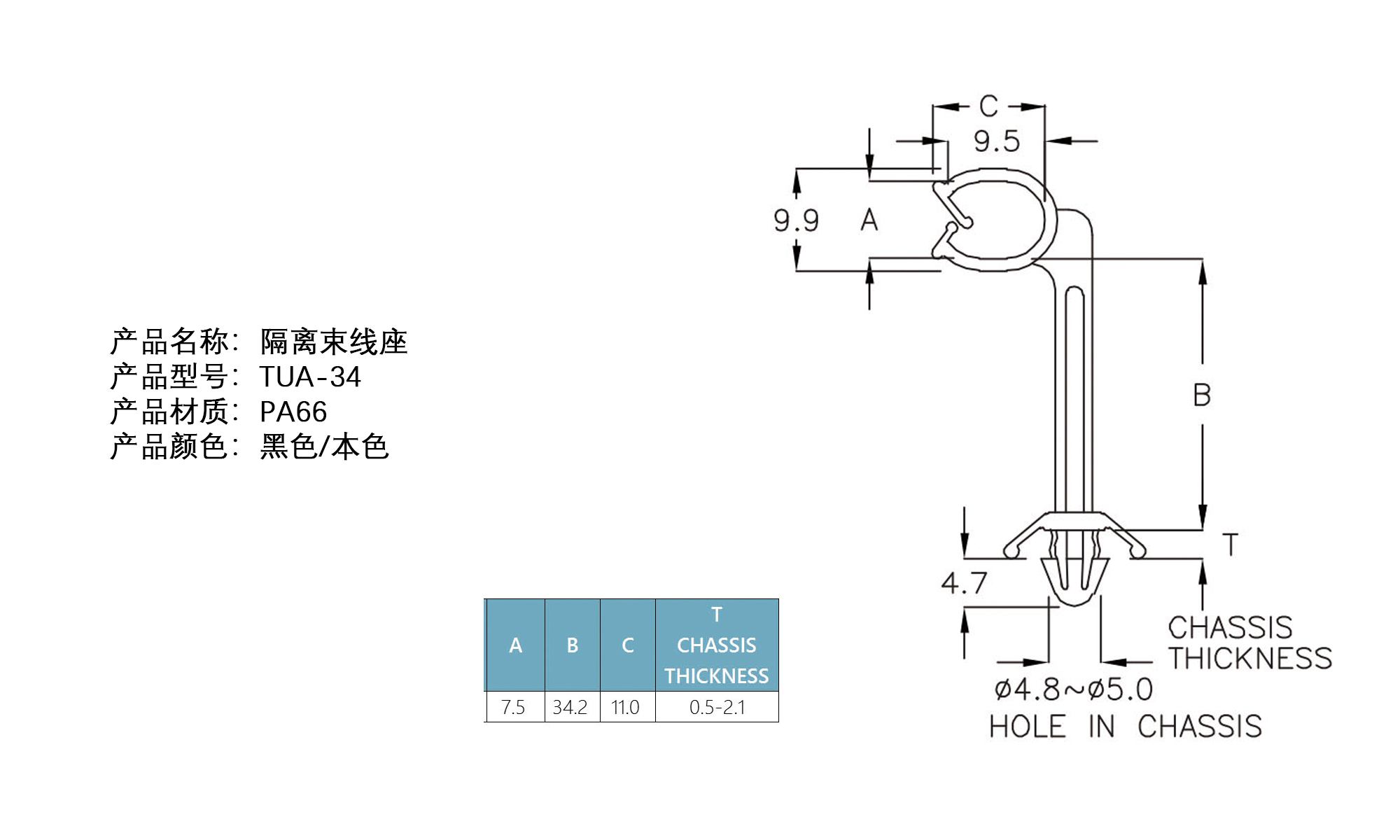 隔离束线座 TUA-34